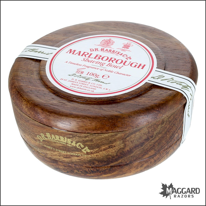 D.R. Harris Marlborough Shaving Soap in Mahogany Finished Wood Bowl, 100g