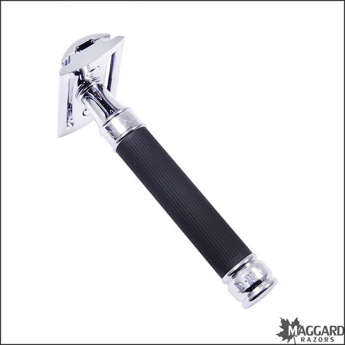 Edwin Jagger DE86RC14BL Black Rubber Coated DE Safety Razor