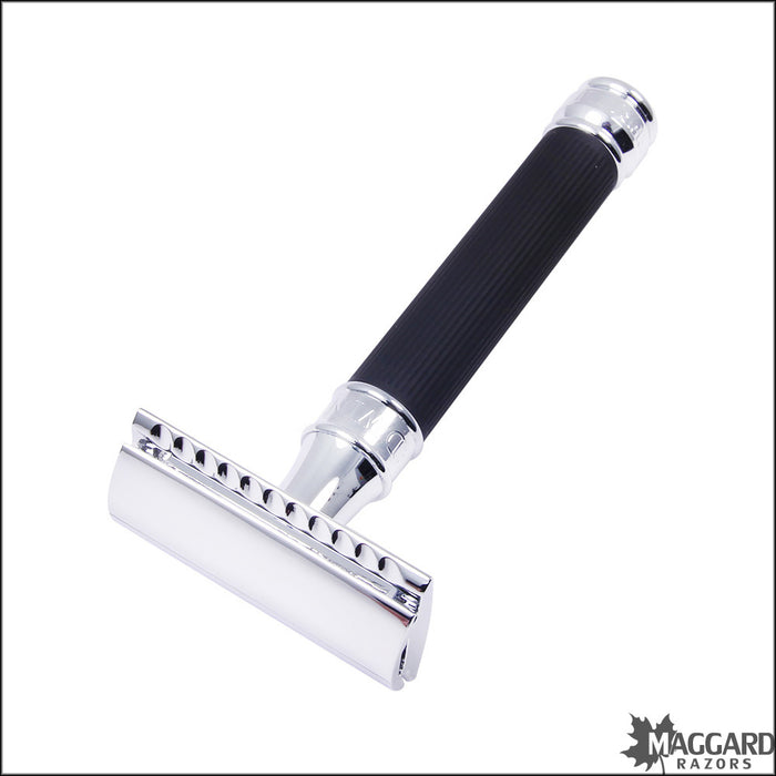 Edwin Jagger DE86RC14BL Black Rubber Coated DE Safety Razor