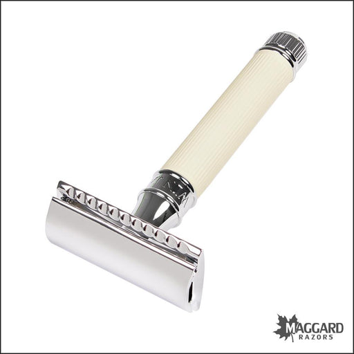 Edwin-Jagger-DE87RC14BL-Rubber-Coated-Ivory-Handle-DE-Safety-Razor