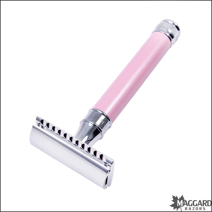 Edwin Jagger DELPI14BL Pink Long Handle DE Safety Razor