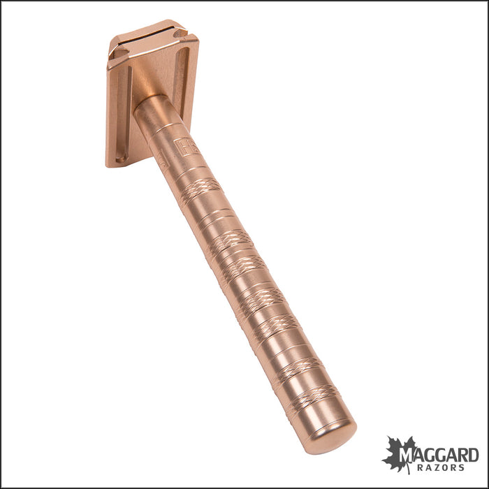 Henson Shaving AL13-M Copper Machined Aluminum DE Safety Razor, Medium Exposure