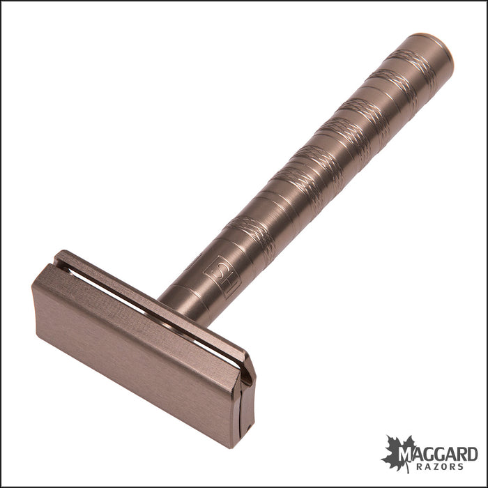Henson Shaving AL13 Tan Machined Aluminum DE Safety Razor, Mild Exposure