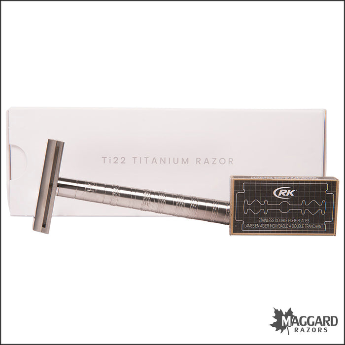 Henson Shaving Ti22 Titanium Machined DE Safety Razor, Medium Exposure