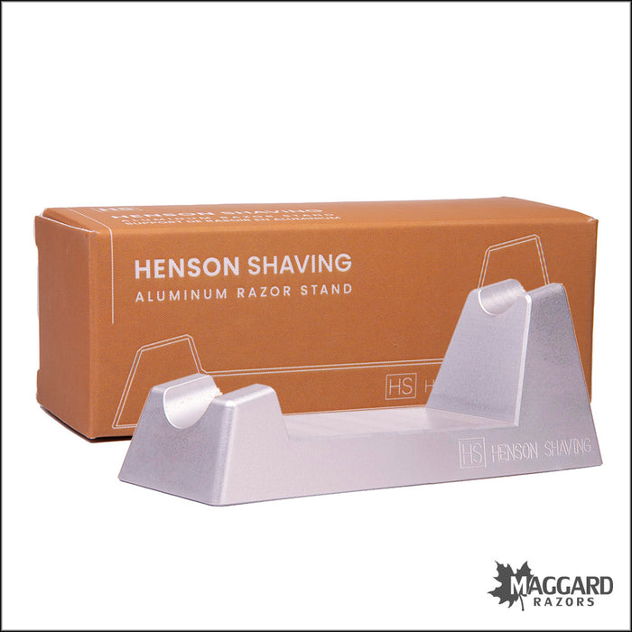 Henson Aluminum Razor Stand, Anodized Matte Silver