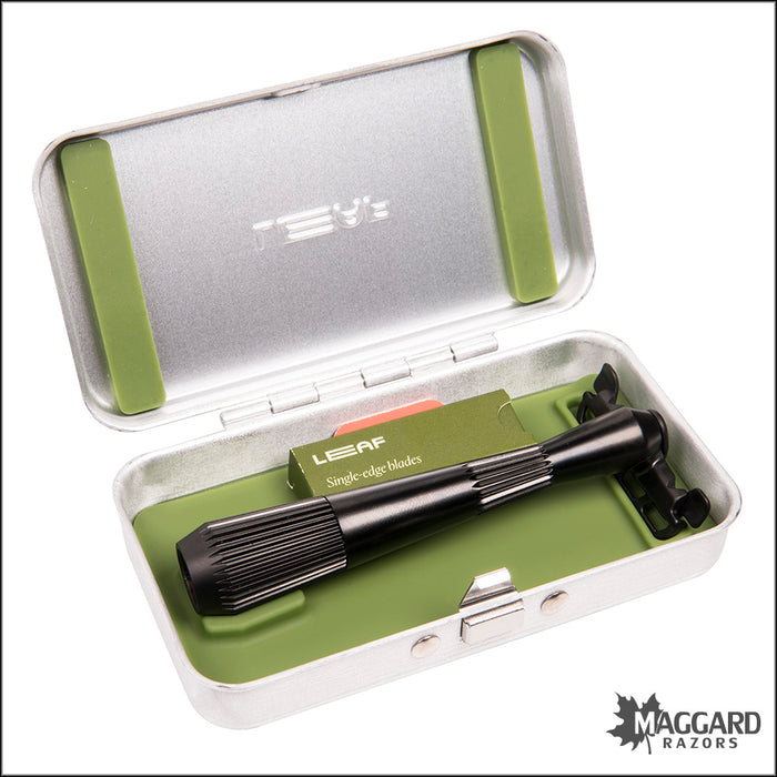 Leaf Travel Case for Twig and Thorn Single Edge Safety Razors - Aluminum