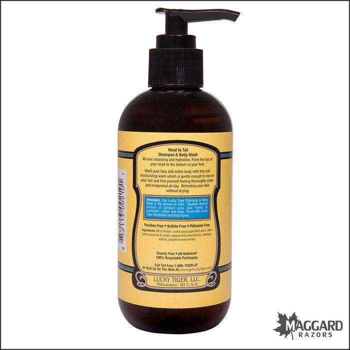 Lucky Tiger Head to Tail Shampoo and Body Wash, 8oz