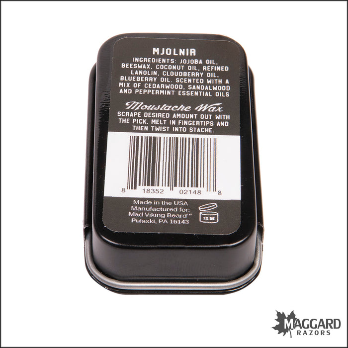 Mad Viking Beard Co. Mjolnir Moustache Wax Strong Hold, .5oz
