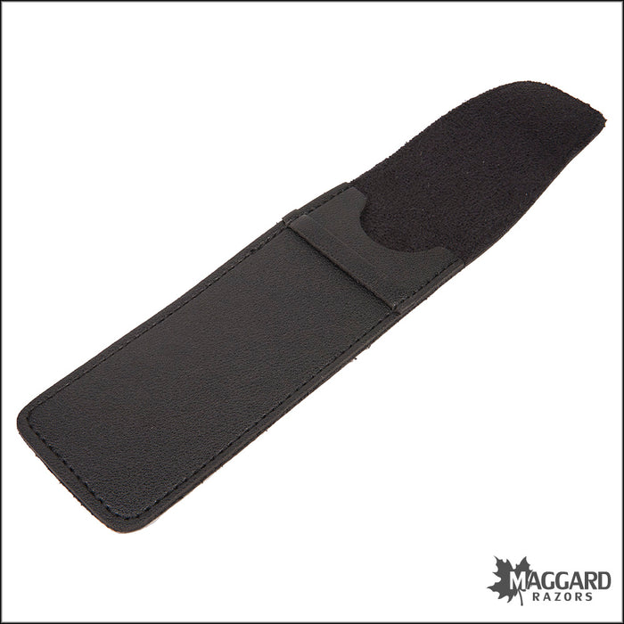 Maggard Razors Leather Straight Razor Travel Pouch with Flap Closure, Heavy Duty