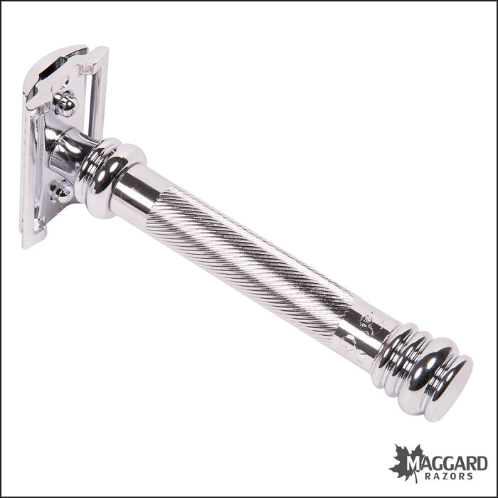 Merkur 38C Chrome Barber Pole Handle Closed Comb DE Safety Razor