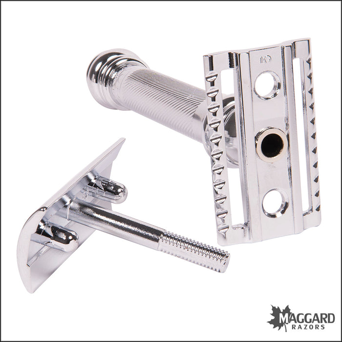 Merkur 38C Chrome Barber Pole Handle Closed Comb DE Safety Razor