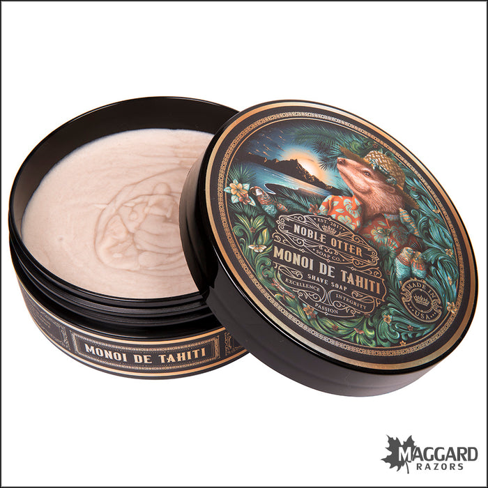 Noble Otter Soap Co. Monoi de Tahiti Artisan Shaving Soap, 4oz