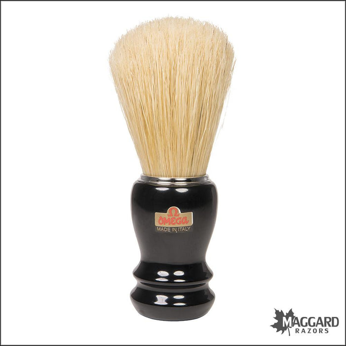 Omega-20106-Black-Handle-Boar-Shaving-Brush-28mm