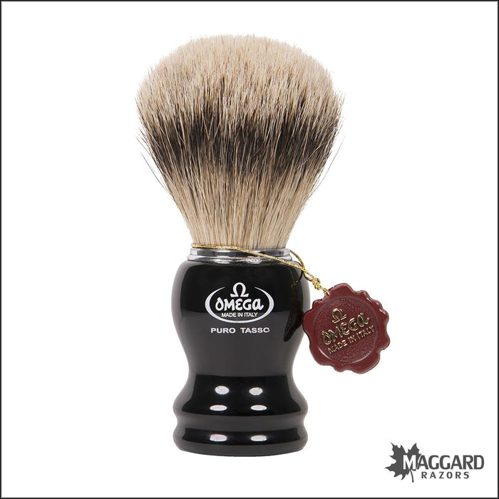 Omega-618-Black-Resin-Handle-Super-Badger-Shaving-Brush-24mm