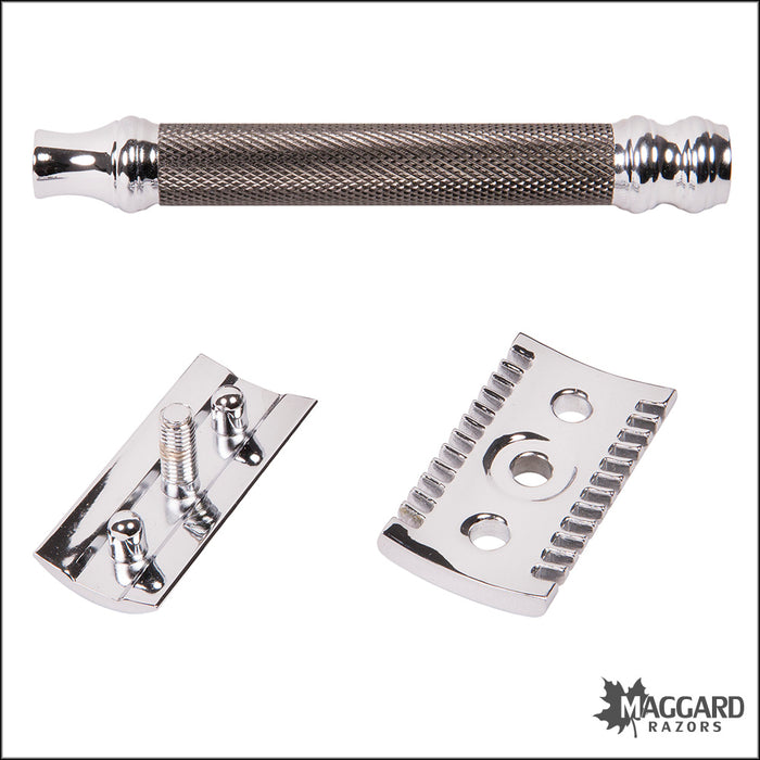 Parker 26C Graphite Dark Gray Open Comb DE Safety Razor
