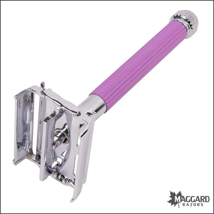 Parker-29L-Lavender-Handle-Twist-To-Open-DE-Safety-Razor-3