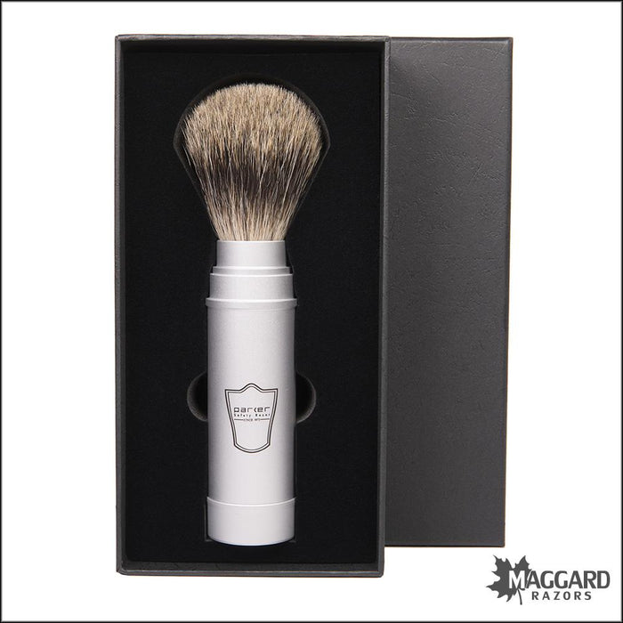 Parker-Aluminum-Handle-Pure-Badger-Travel-Shaving-Brush-6