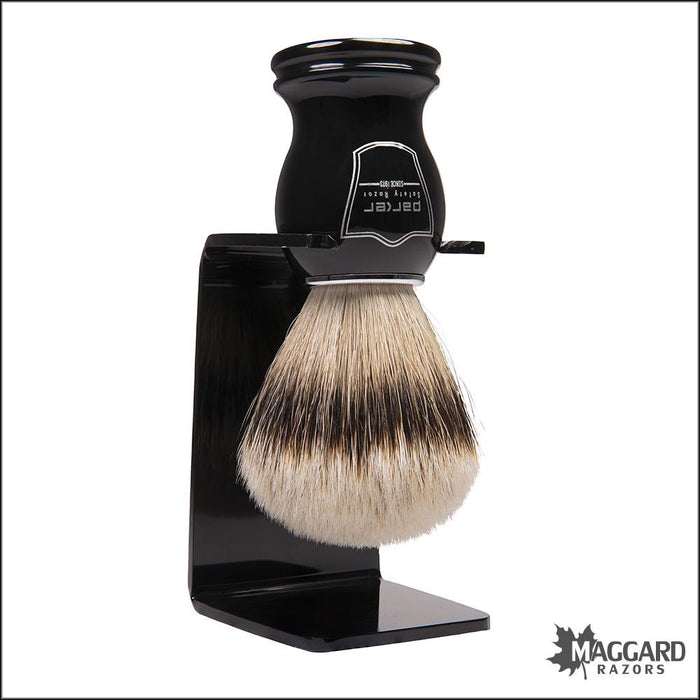 Parker-BHST-Black-Handle-Silver-Tip-Badger-Shaving-Brush-22mm-2