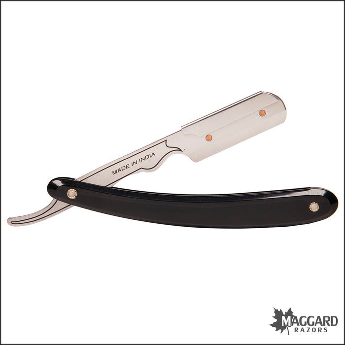 Parker SRB Black Handle Stainless-Steel Replaceable Blade Shavette Straight Razor