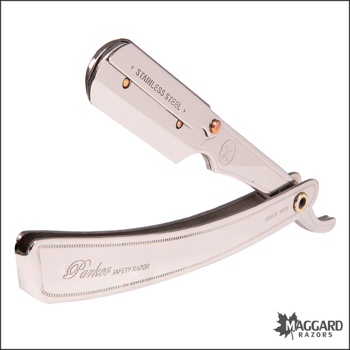 Parker SRX Stainless Steel Handle Heavyweight Replaceable Blade Shavette Straight Razor