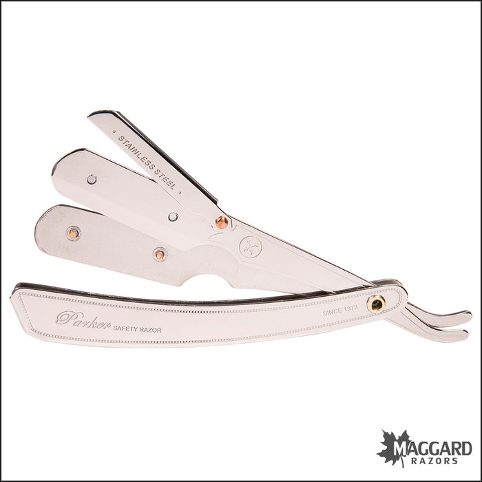 Parker SRX Stainless Steel Handle Heavyweight Replaceable Blade Shavette Straight Razor
