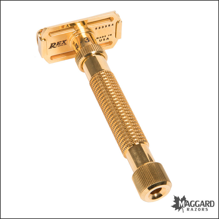 Rex Supply Co. Ambassador XL Adjustable Deluxe Gold DE Razor