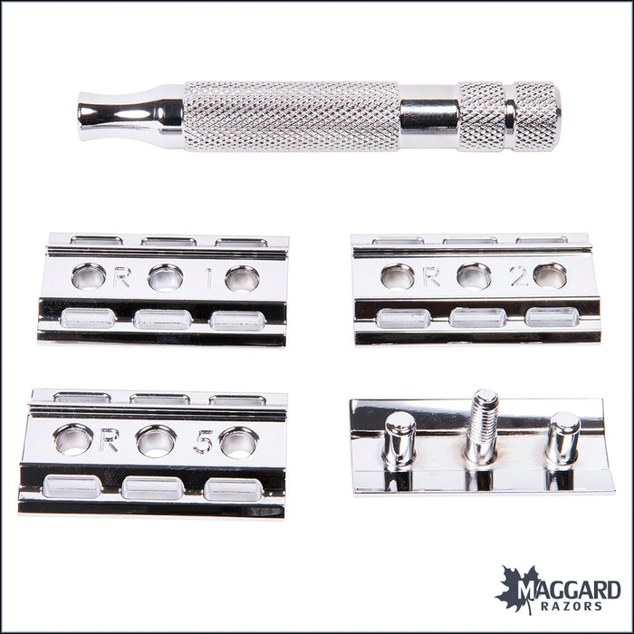 Rockwell Razors 6C White Chrome Adjustable DE Safety Razor