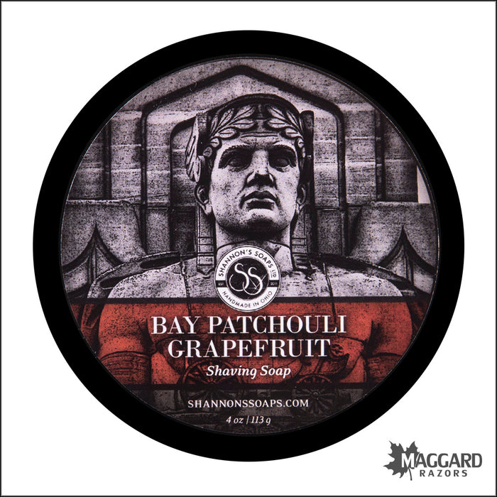 Shannon's Soaps Bay Patchouli Grapefruit Tallow Shaving Soap, 4oz