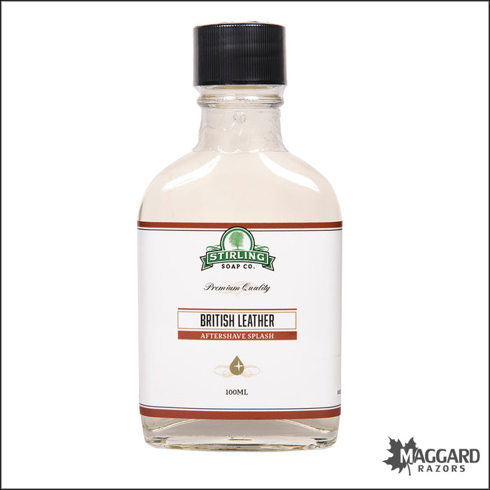 Stirling Soap Co. British Leather Aftershave Splash, 100ml - Seasonal Release