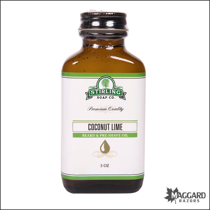 Stirling Soap Co. Coconut Lime Beard and Pre-Shave Oil, 3oz - Seasonal Release