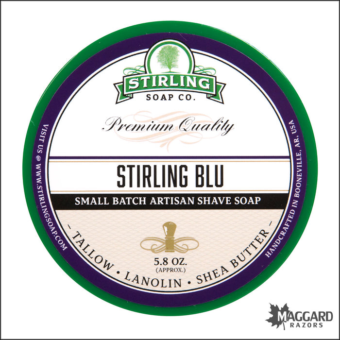 Stirling Soap Co. Stirling Blu Shaving Soap, 5.8oz