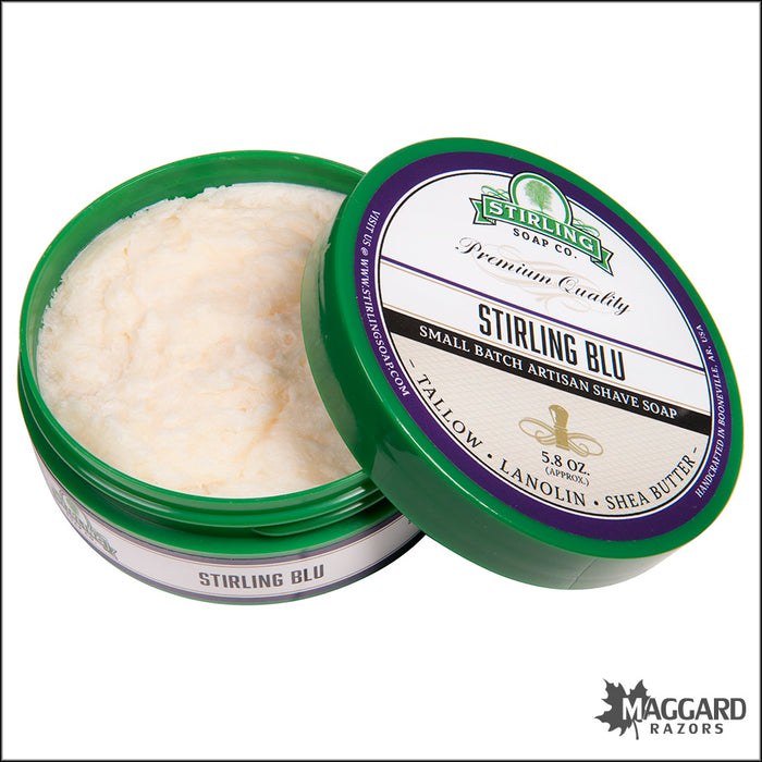 Stirling Soap Co. Stirling Blu Shaving Soap, 5.8oz