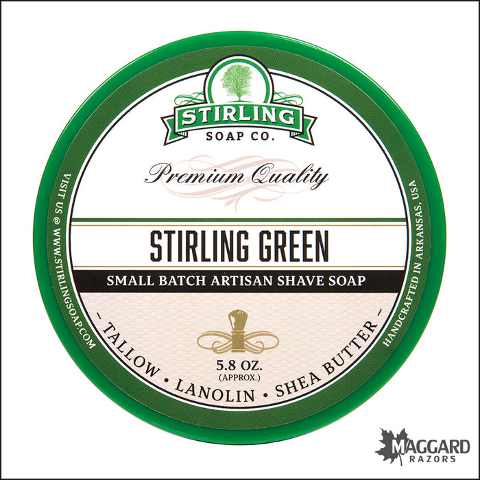 Stirling Soap Co. Stirling Green Shaving Soap, 5.8oz
