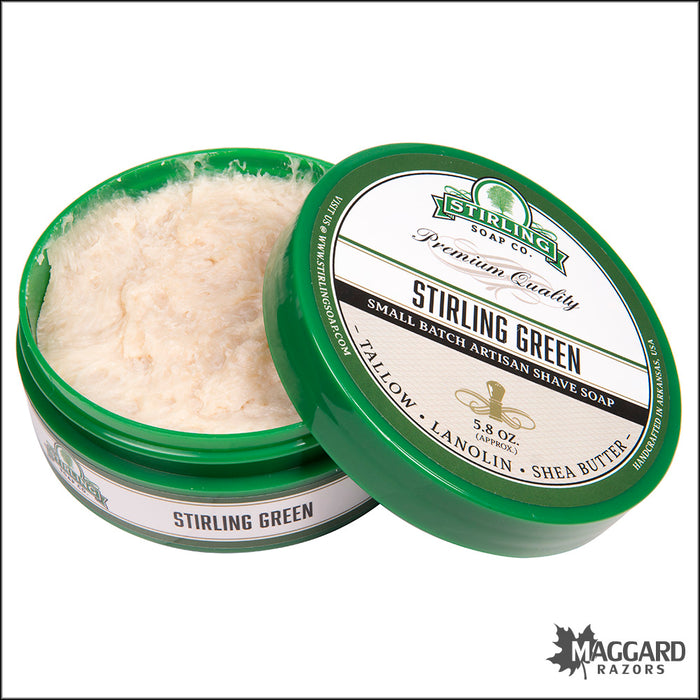Stirling Soap Co. Stirling Green Shaving Soap, 5.8oz