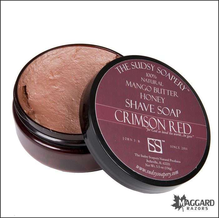 Sudsy-Soapery-Crimson-Red-Shaving-Soap-2