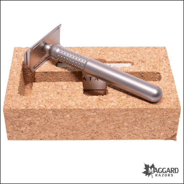 Tatara Razors Masamune Nodachi Titanium Closed Comb DE Safety Razor, Matte Finish