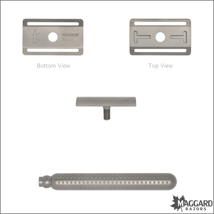 Tatara Razors Masamune Titanium Closed Comb DE Safety Razor, Matte Finish