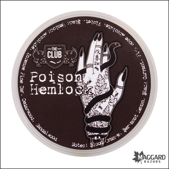 The Club Poison Hemlock Artisan Shaving Soap, 4oz - Kaizen 2e Base
