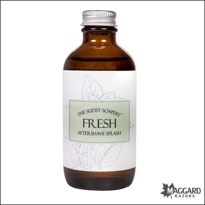 The Sudsy Soapery Fresh Aftershave Splash, 4oz - Alcohol Free
