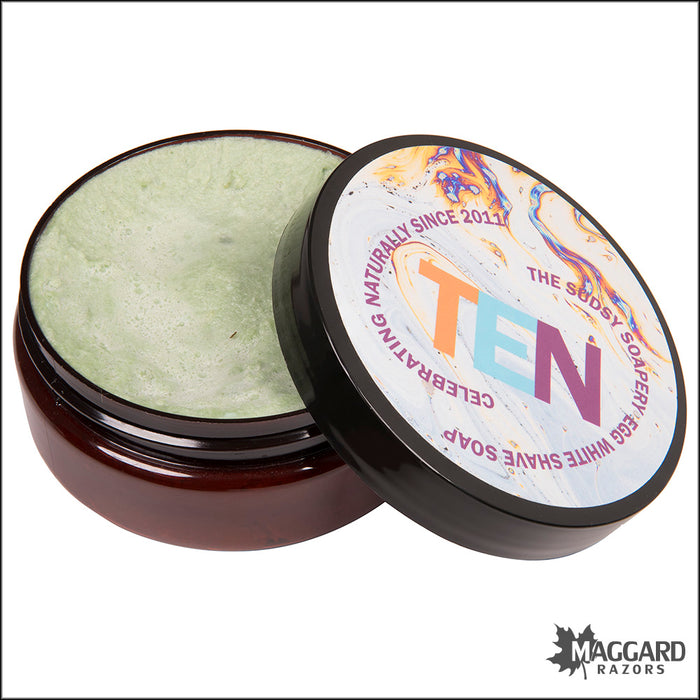 The Sudsy Soapery Ten Artisan Tallow Shaving Soap, 4.5oz