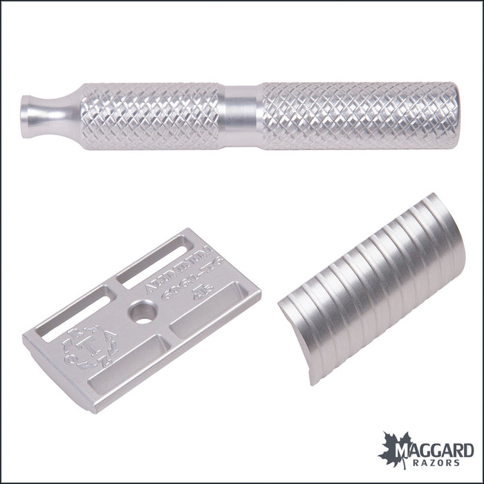Timeless Razor Model ALSB45 Aluminum DE Safety Razor, with Stand