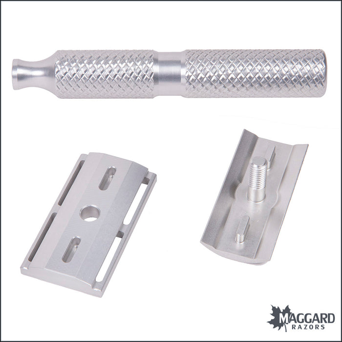 Timeless Razor Model ALSB45 Aluminum DE Safety Razor, with Stand