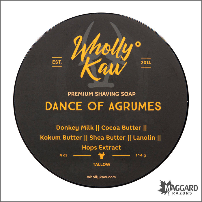 Wholly Kaw Dance of Agrumes Artisan Tallow Shaving Soap, 4oz