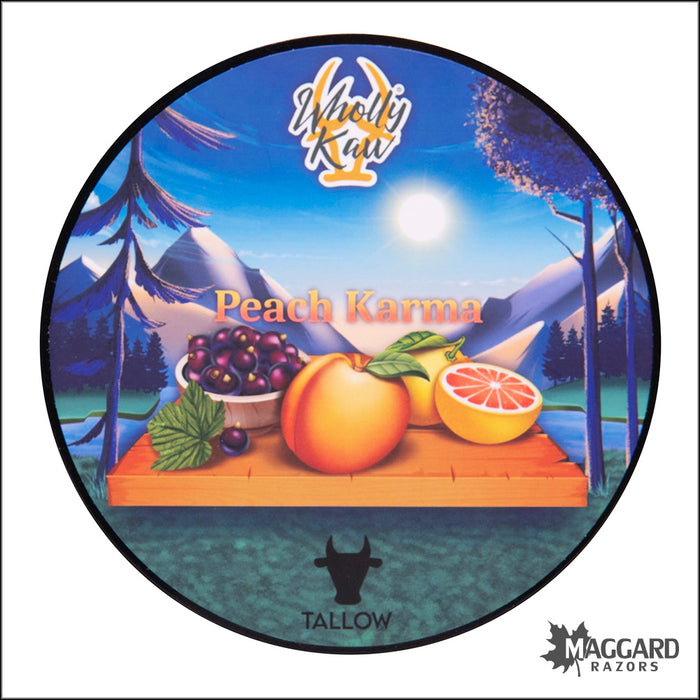 Wholly Kaw Peach Karma Artisan Shaving Soap, 4oz - Siero Base