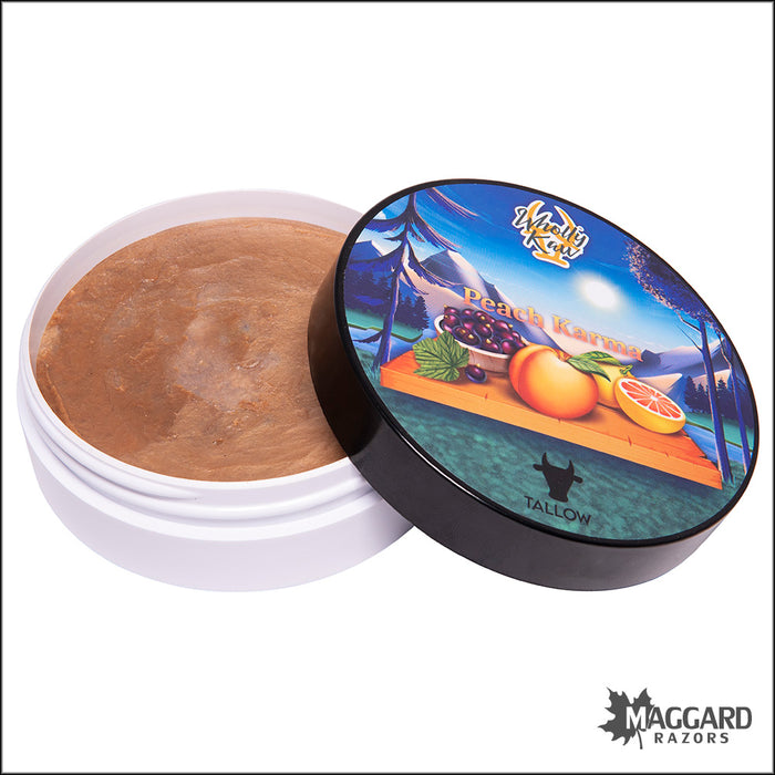 Wholly Kaw Peach Karma Artisan Shaving Soap, 4oz - Siero Base